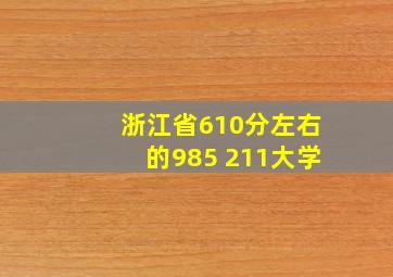 浙江省610分左右的985 211大学